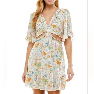 💛 Floral,  cut-out dress